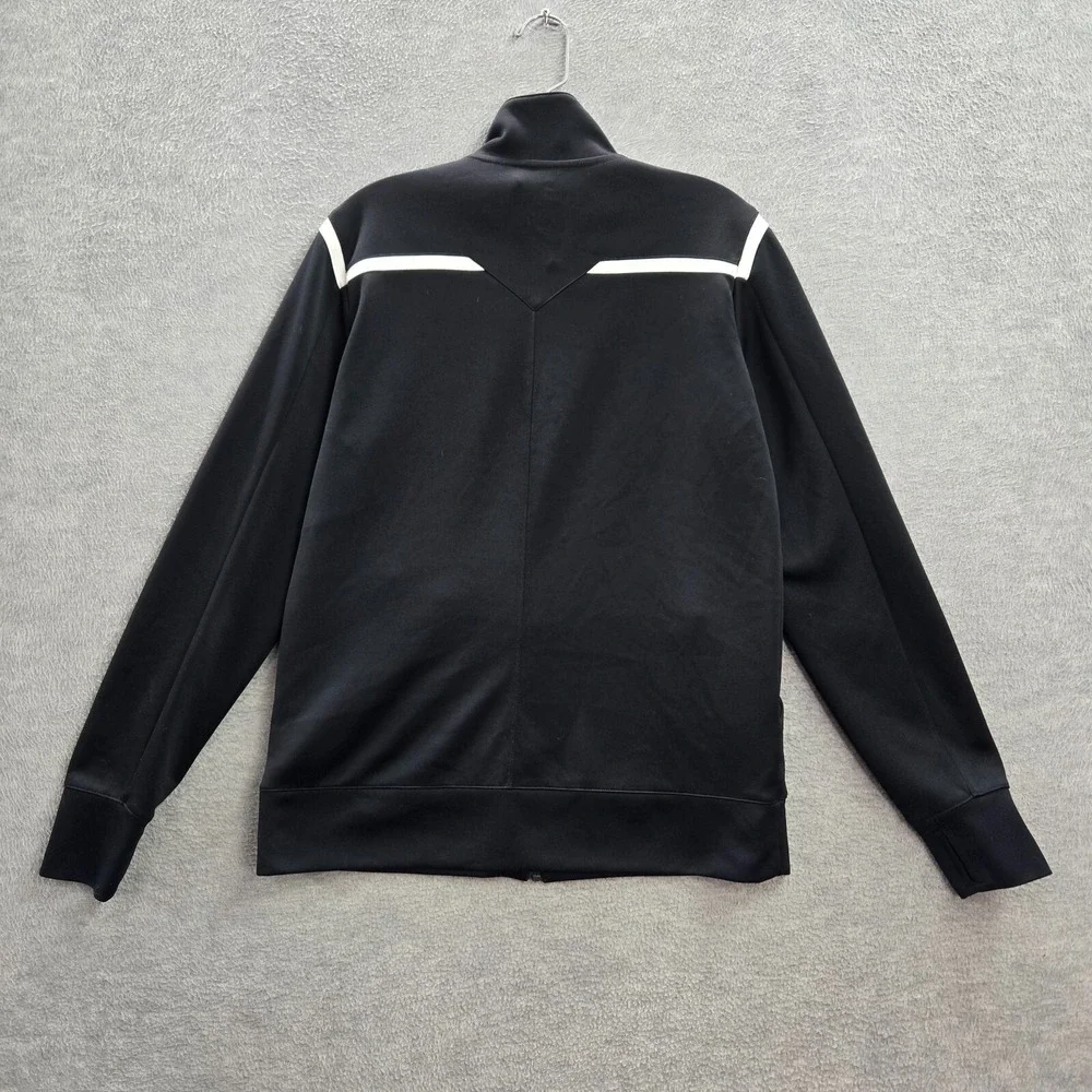 Nike Women Jacket Large Black Track Logo Swoosh Embroidered Pockets Full Zip - Picture 8 of 12